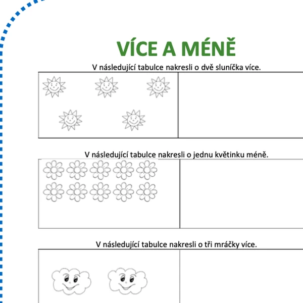Určování počtu - méně a více 