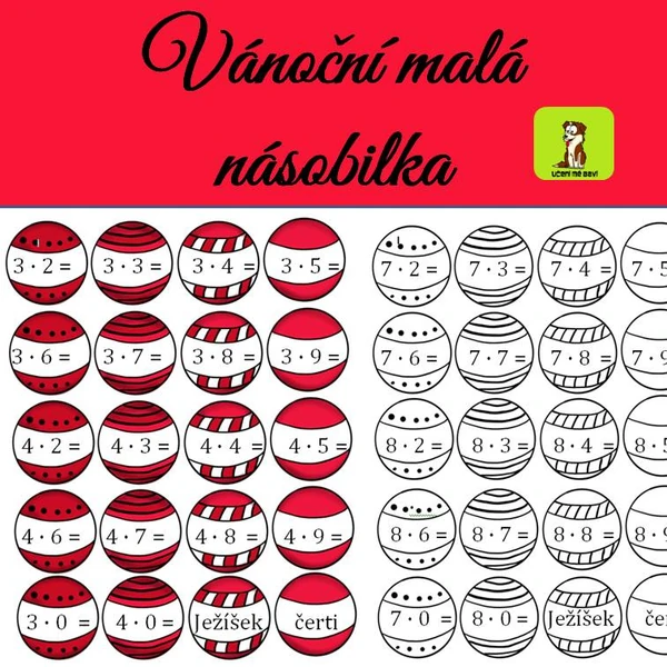 Vánoční malá násobilka - násobení