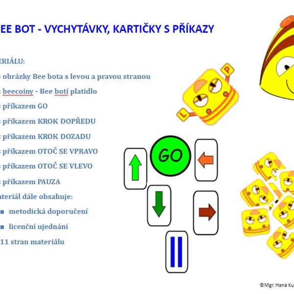 Bee bot - vychytávky, kartičky s příkazy