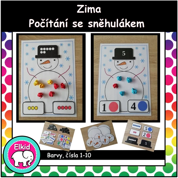 Zima - počítáme se sněhulákem