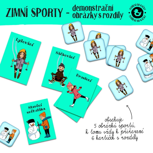 Demonstrační obrázky s rozdíly - Zimní sporty