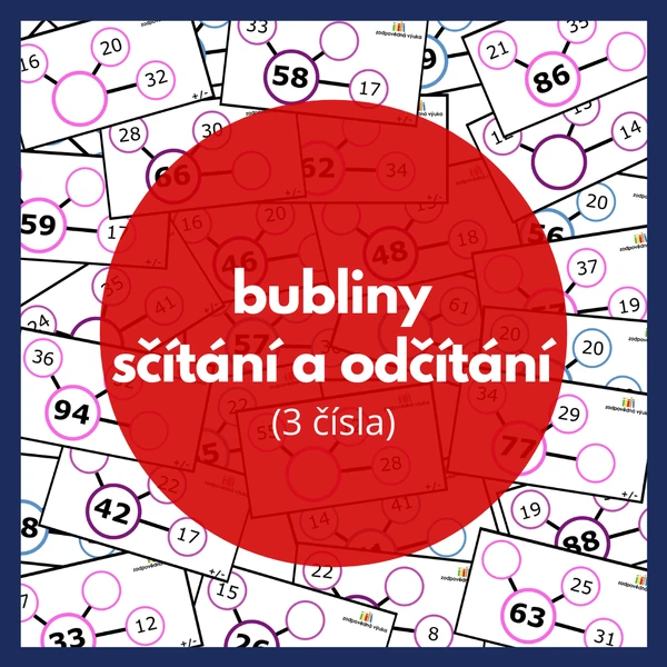 bubliny: sčítání a odčítání (3 čísla)