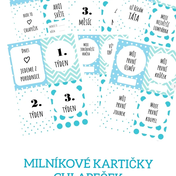 Milníkové kartičky - chlapeček