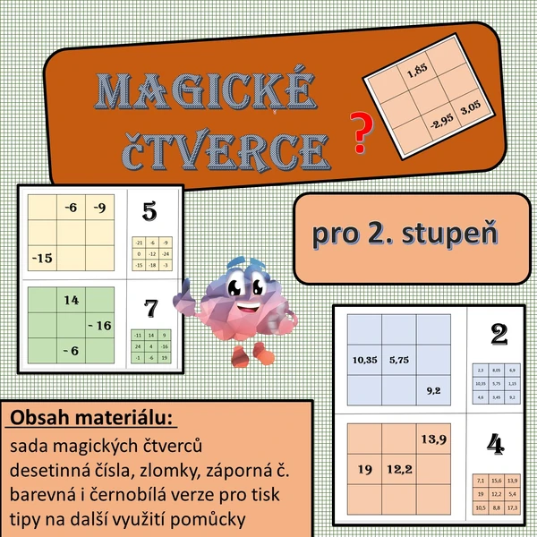 magické čtverce pro 2. stupeň