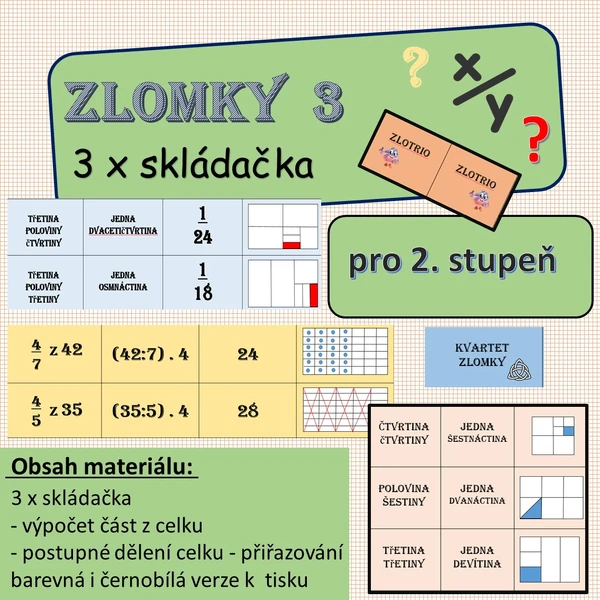 zlomky 3 pro 2. stupeň 