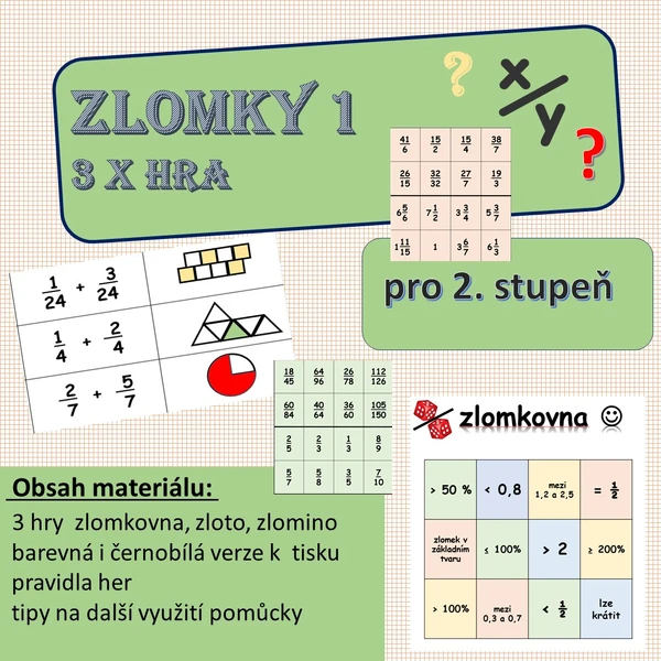zlomky 1 pro 2. stupeň