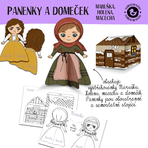 Panenky a domeček - skládačka O DVANÁCTI MĚSÍČKÁCH