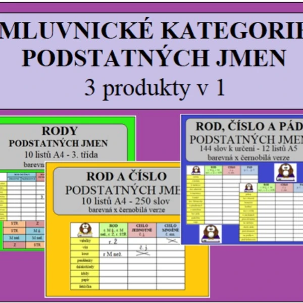 MLUVNICKÉ KATEGORIE podstatných jmen