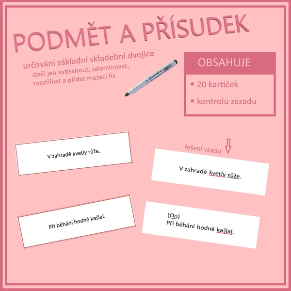 Podmět a přísudek - určování základní skladební dvojice