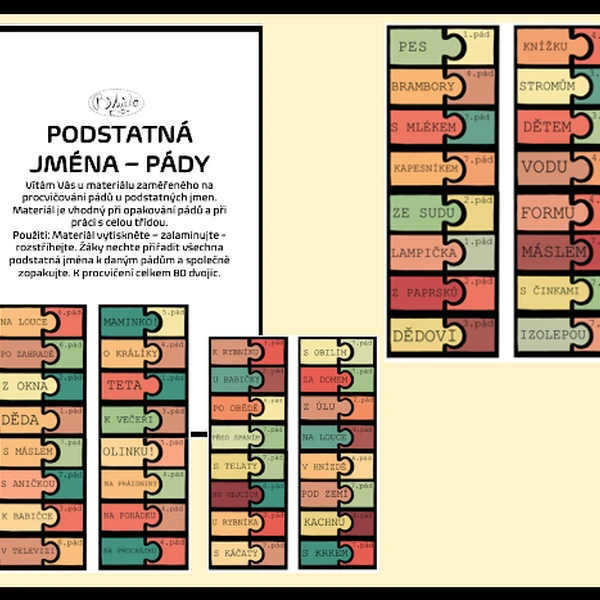 Podstatná jména - PÁDY 