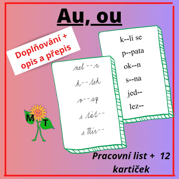 Au, ou - doplňování, opis, přepis
