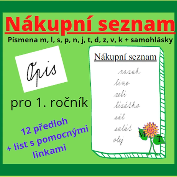 Nákupní seznam - opis