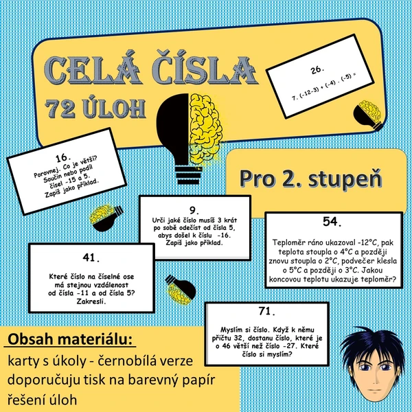 Celá čísla - procvičování