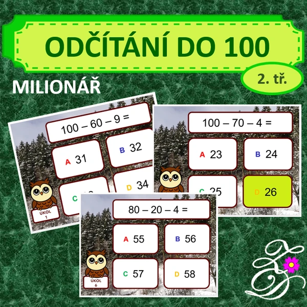 Odčítání do 100 (milionář)