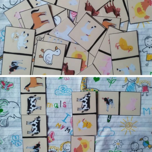 ZVÍŘATA A MLÁĎATA - DOMINO 