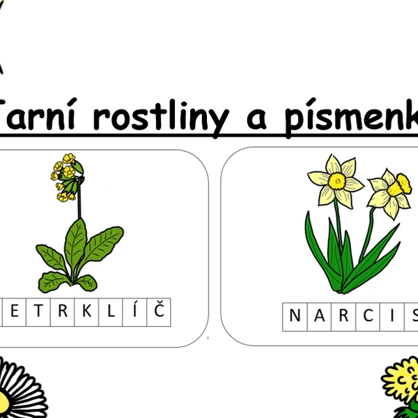 Jarní rostliny a písmenka