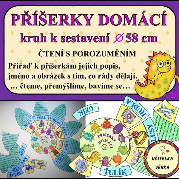 PŘÍŠERKY DOMÁCÍ - kruh - čtení s porozuměním
