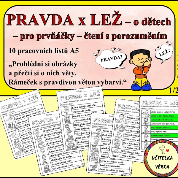 PRAVDA x LEŽ – o dětech – pro prvňáčky