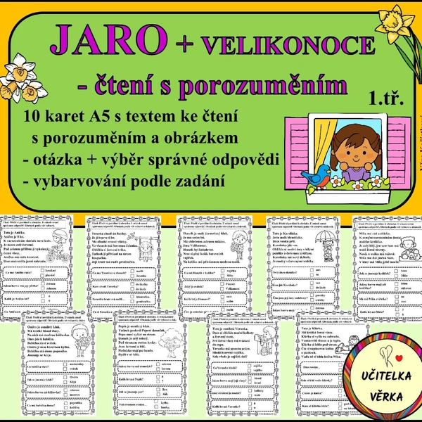 JARO + Velikonoce - čtení s porozuměním pro prvňáčky