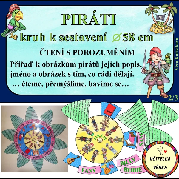 PIRÁTI - čtení s porozuměním - kruh k sestavení