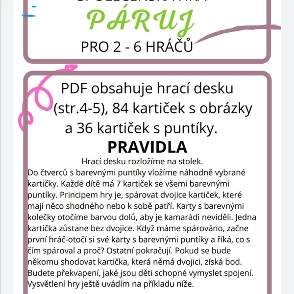 SPOLEČENSKÁ HRA PÁRUJ