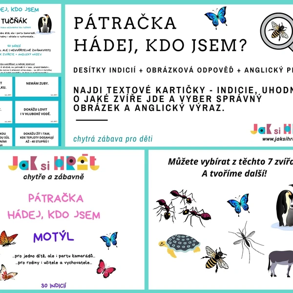 PÁTRAČKA - "HÁDEJ, KDO JSEM?" 7 ZVÍŘAT