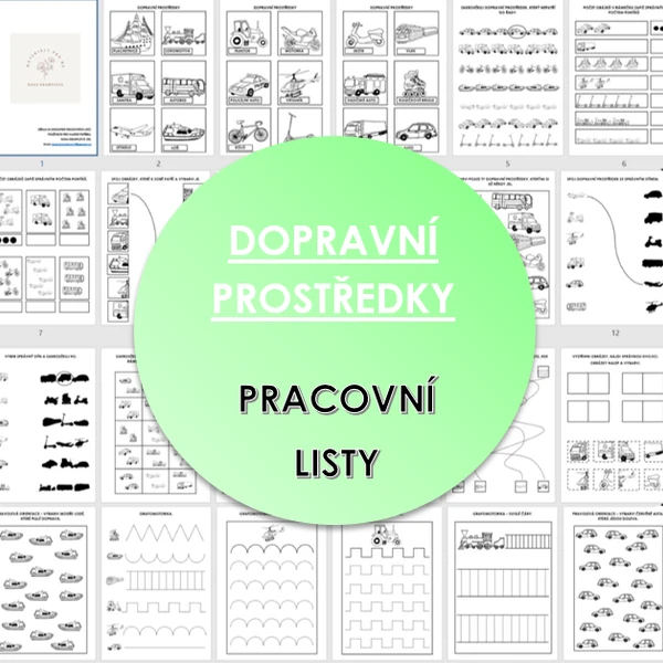DOPRAVNÍ PROSTŘEDKY-pracovní listy pro MŠ