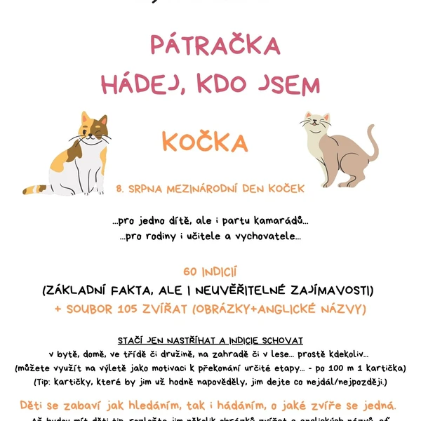 PÁTRAČKA - HÁDEJ, KDO JSEM - KOČKA