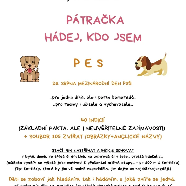 PÁTRAČKA - HÁDEJ, KDO JSEM - PES