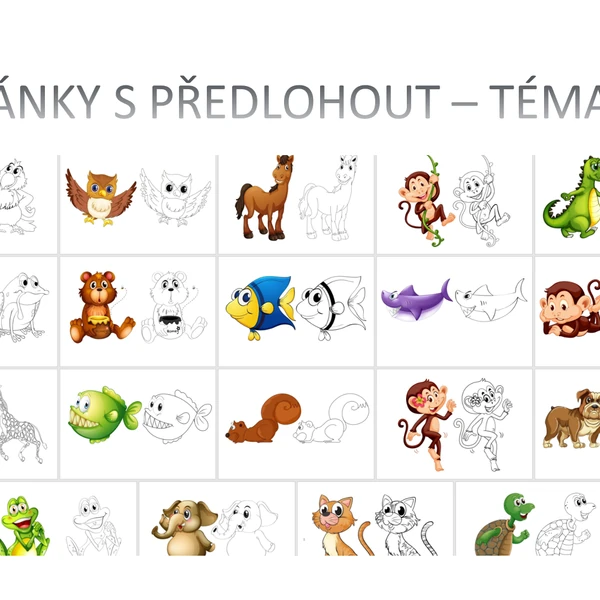 Omalovánky s předlohou - zvířata