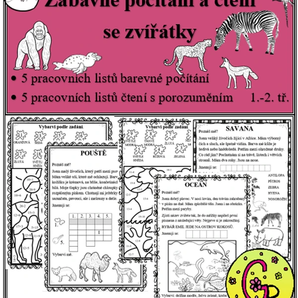 Zábavné počítání a čtení se zvířátky