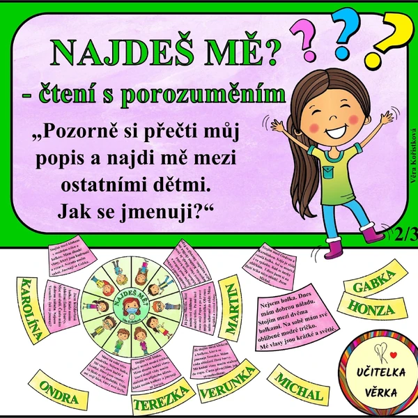 NAJDEŠ MĚ? - čtení s porozuměním - kruh