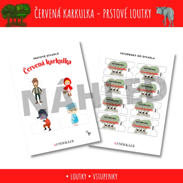 Červená karkulka - prstové loutky
