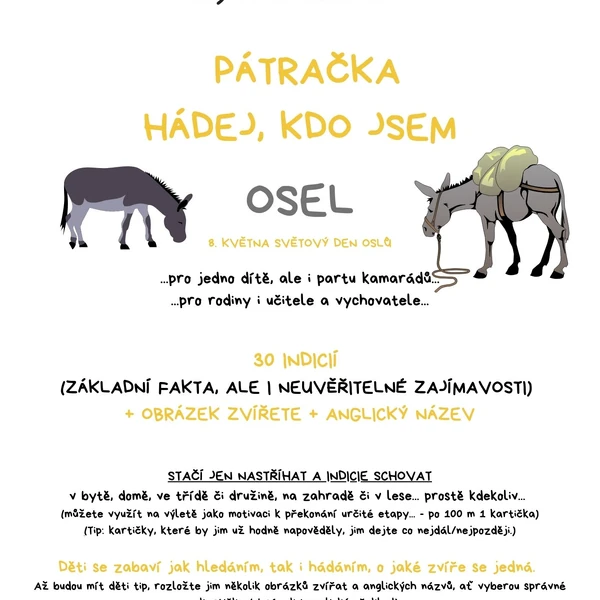 PÁTRAČKA - HÁDEJ, KDO JSEM - OSEL