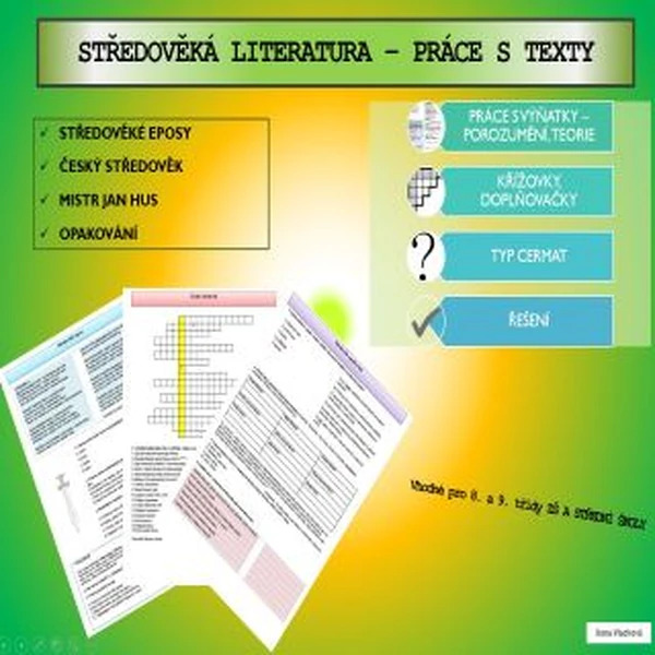 Středověká literatura - práce s textem