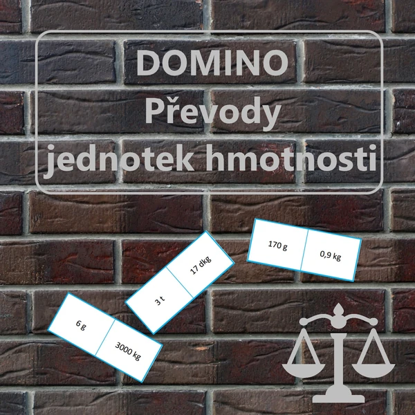 Domino - převody jednotek hmotnosti I.