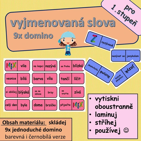 Vyjmenovaná slova - domino