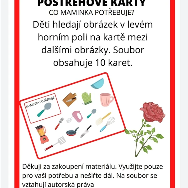 POSTŘEHOVÉ KARTY-CO MAMINKA POTŘEBUJE