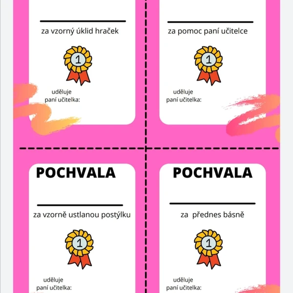 POCHVALY TŘÍDNÍ UČITELKY
