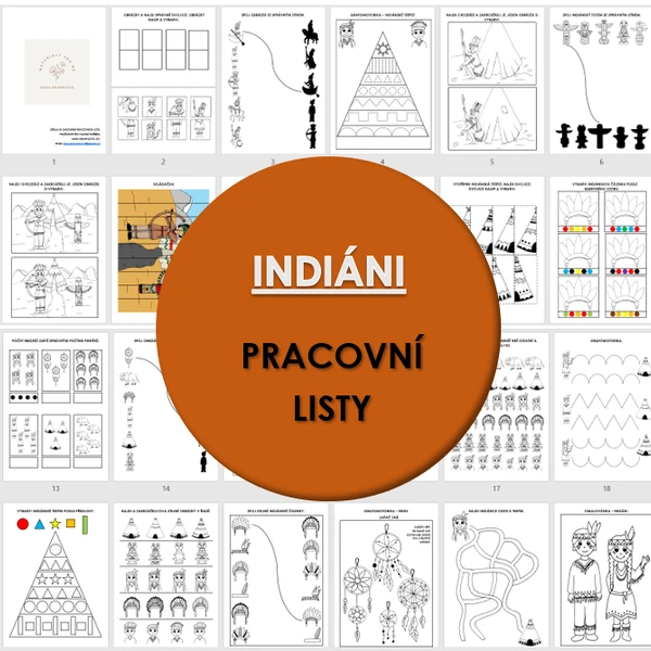 INDIÁNI-pracovní listy pro MŠ