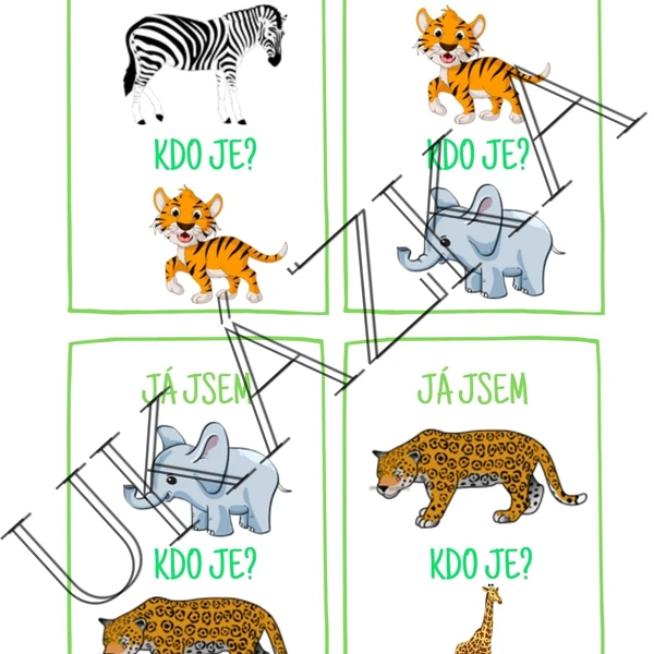 KARETNÍ HRA - JÁ JSEM...KDO JE? ZVÍŘÁTKA Z LESA A ZOO