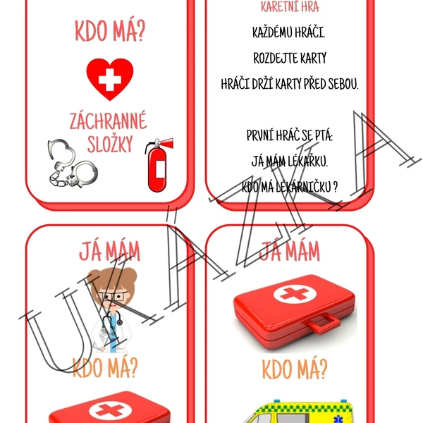 2v1 KARETNÍ HRA - JÁ MÁM, KDO MÁ? ZÁCHRANNÉ SLOŽKY +TŘÍDĚNÍ