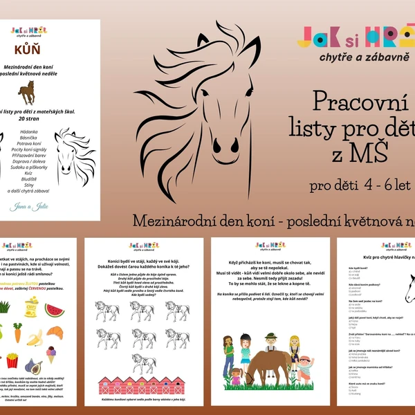 KŮŇ - pracovní listy pro MŠ a 1. třídu ZŠ