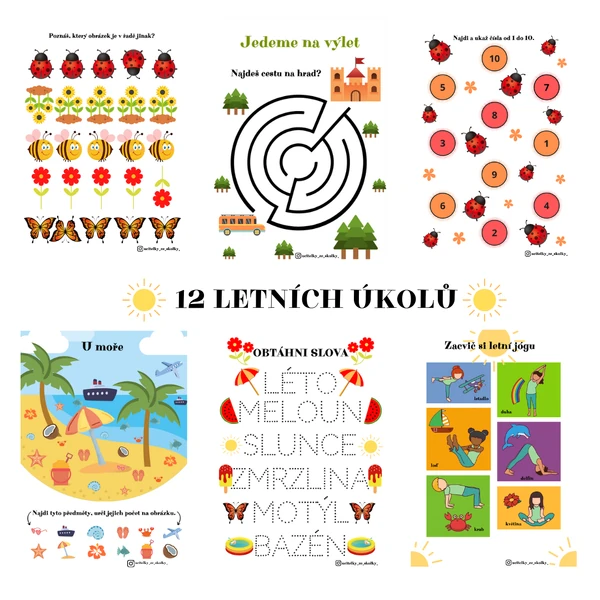 LETNÍ ÚKOLY - PRACOVNÍ LISTY 