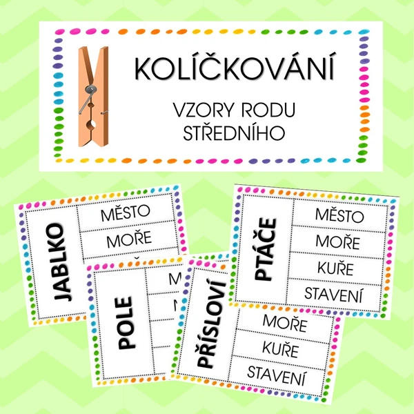 KOLÍČKOVÁNÍ - vzory rodu středního