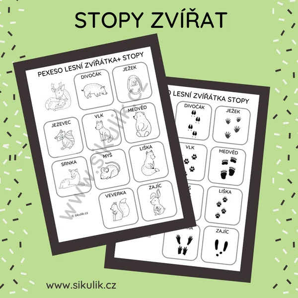 PEXESO STOPY ZVÍŘAT