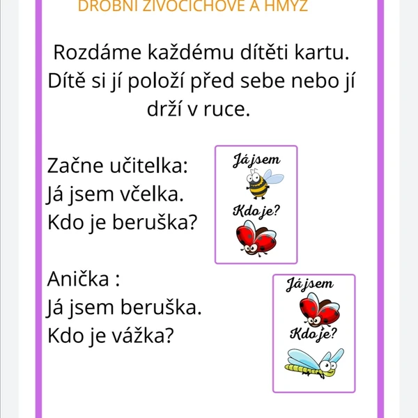 JÁ JSEM , KDO JE- HMYZ, DROBNÍ ŽIVOČICHOVÉ