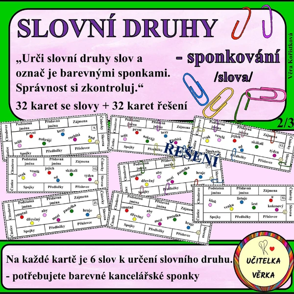 SLOVNÍ DRUHY - sponkování - slova