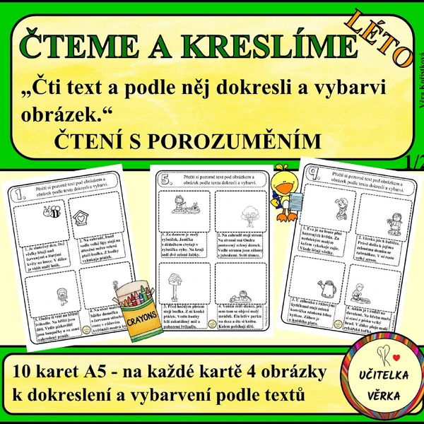 ČTEME A KRESLÍME - LÉTO - čtení s porozuměním
