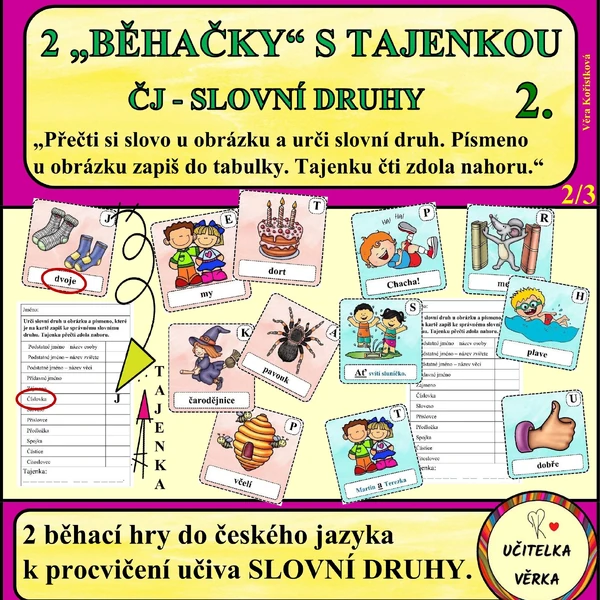 2 „BĚHAČKY“ S TAJENKOU 2. - ČJ - SLOVNÍ DRUHY
